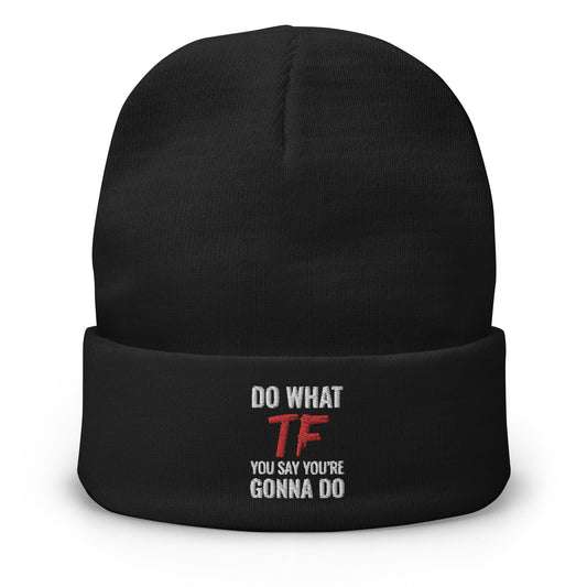 Do What You Say Knit Beanie Black